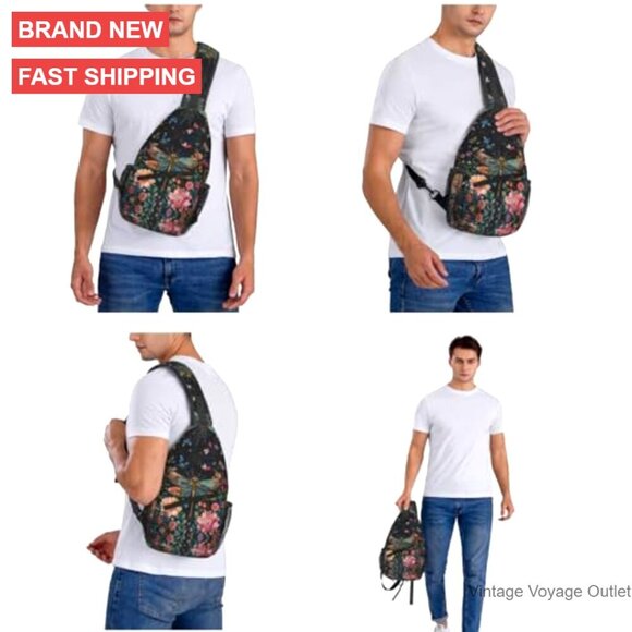 Polyester Crossbody Sling Backpack with 4 Pockets, 15.3 Inch Daypack main image 5